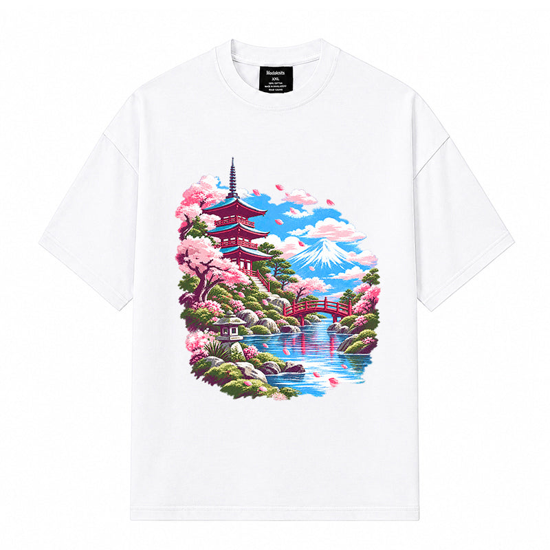 Bridge of Returning Spring Black T-shirt