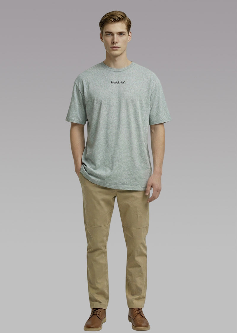 Modaknits Heather Grey Relaxed Fit T-Shirt