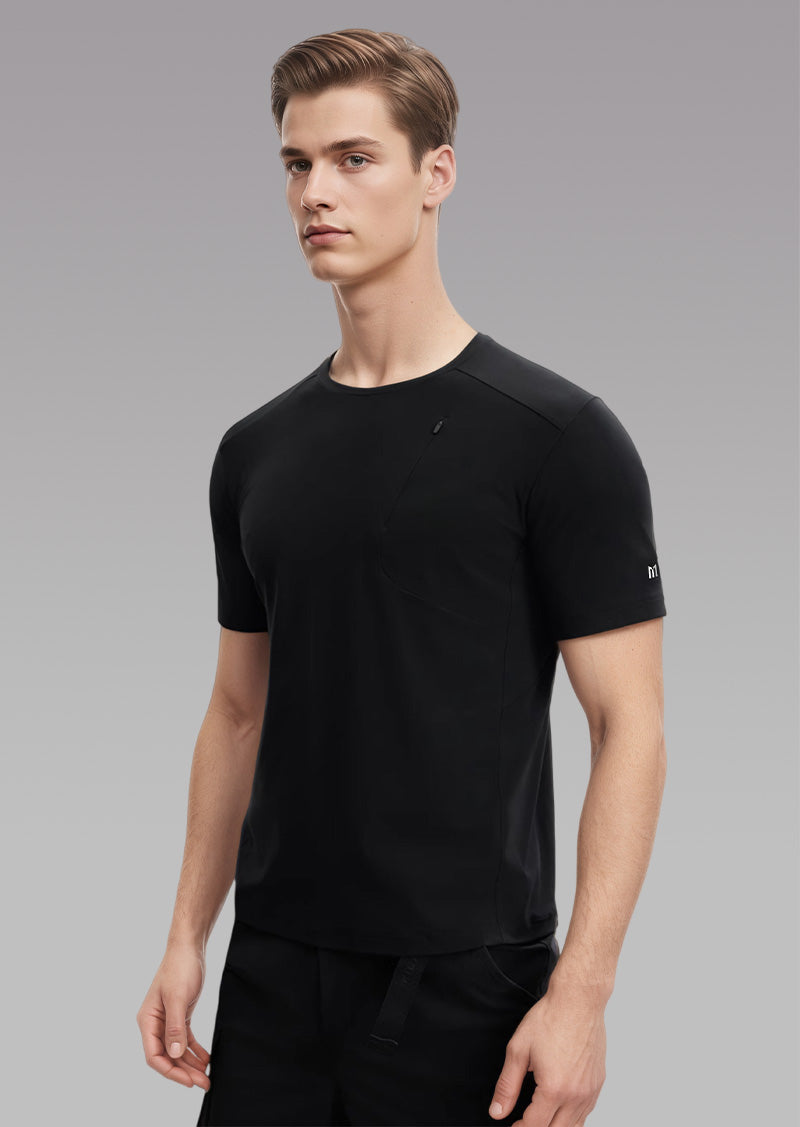 Modaknits Minimal Performance Black Active T-Shirt