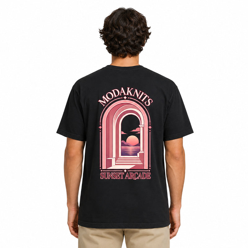 Sunset Arcade Black T-shirt
