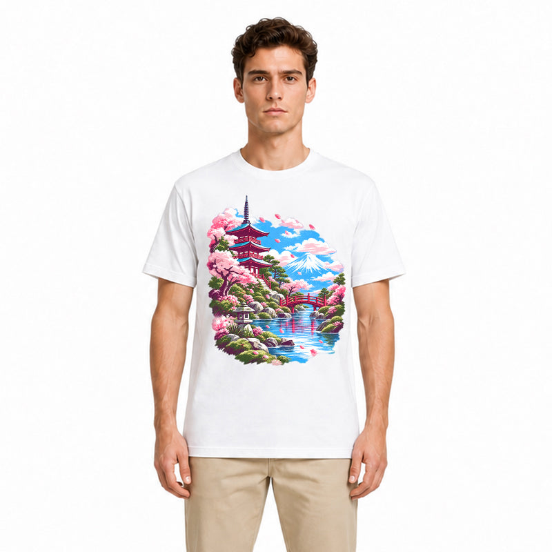Bridge of Returning Spring Black T-shirt