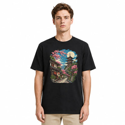 Moonlit Pagoda White T-shirt