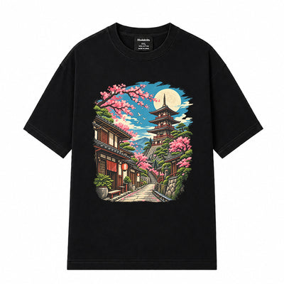 Moonlit Pagoda White T-shirt