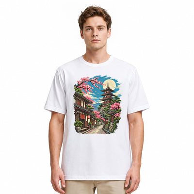 Moonlit Pagoda White T-shirt
