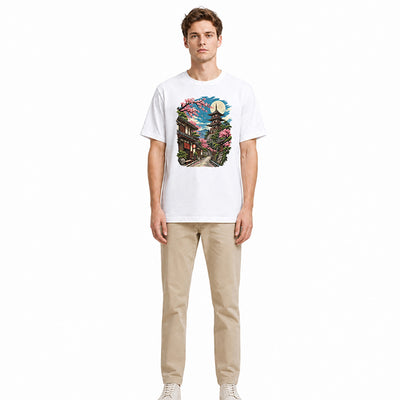 Moonlit Pagoda White T-shirt