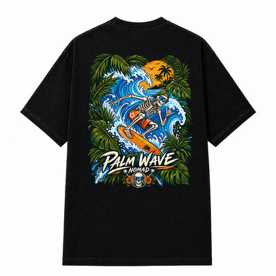 Palm Wave Nomad Black T-shirt
