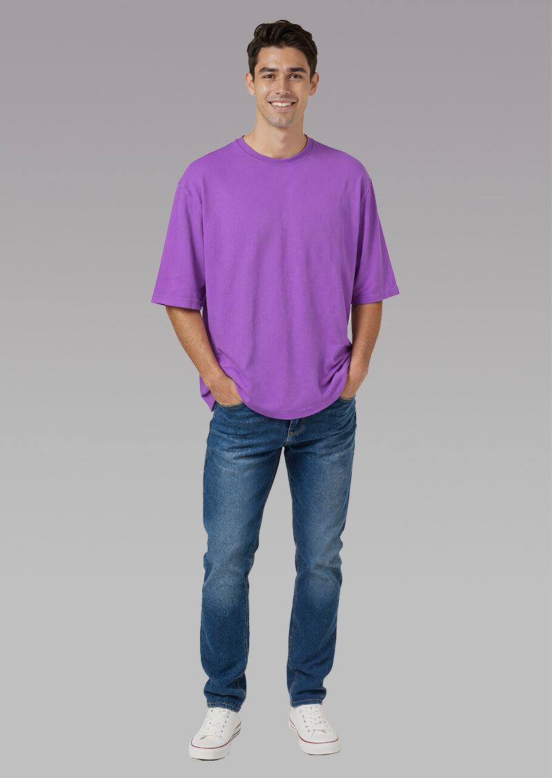 Solid Purple Oversized T-Shirt