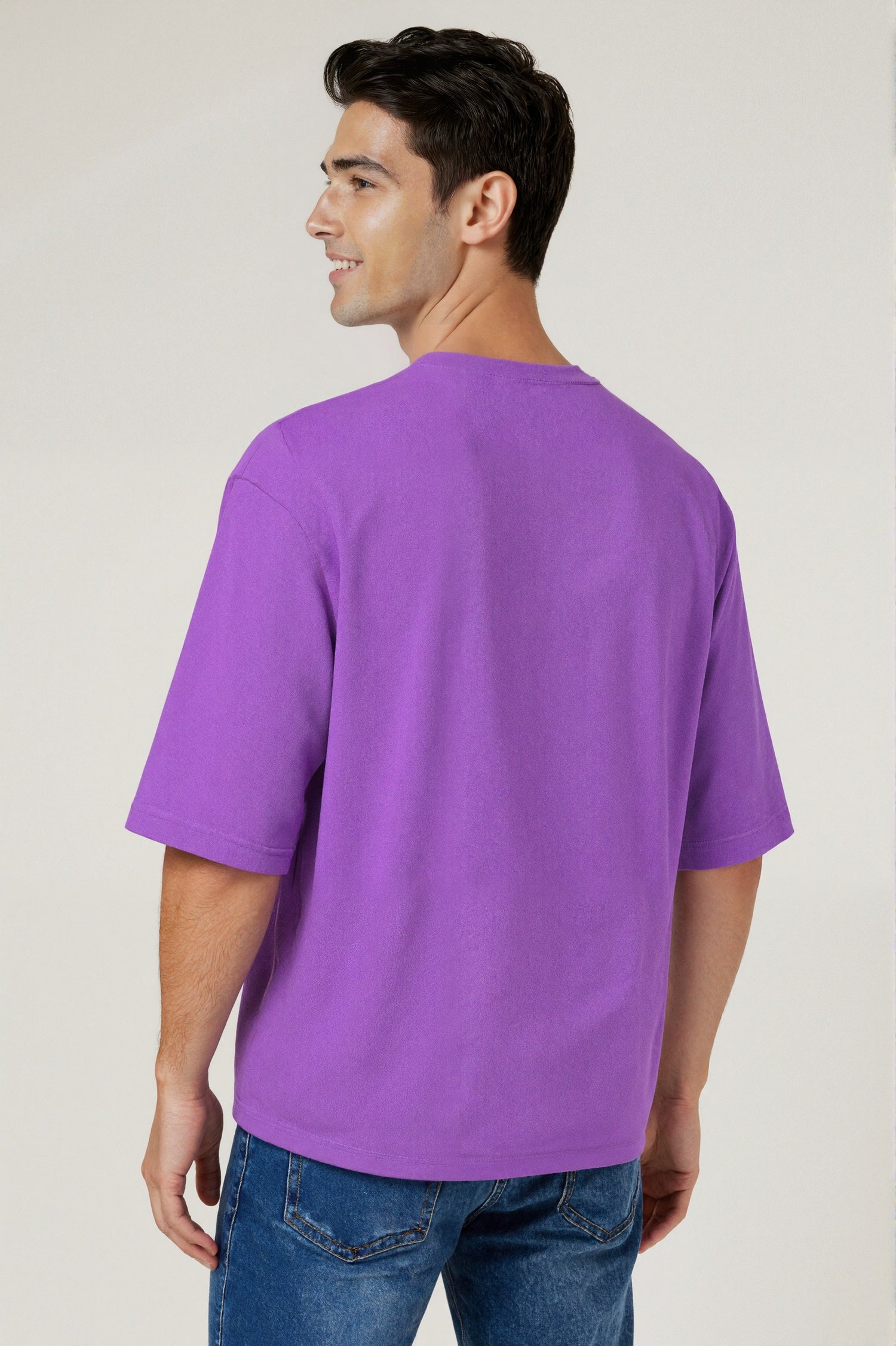 Solid Purple Oversized T-Shirt