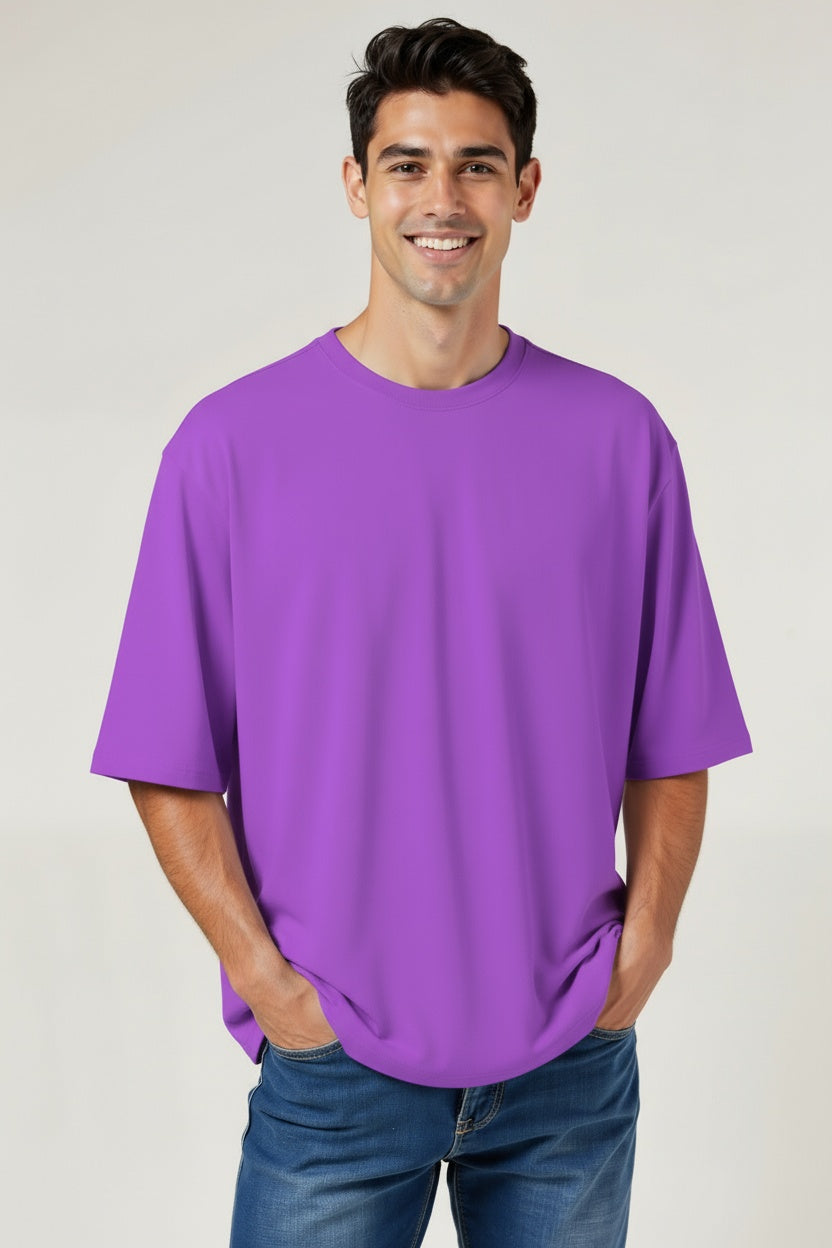 Solid Purple Oversized T-Shirt