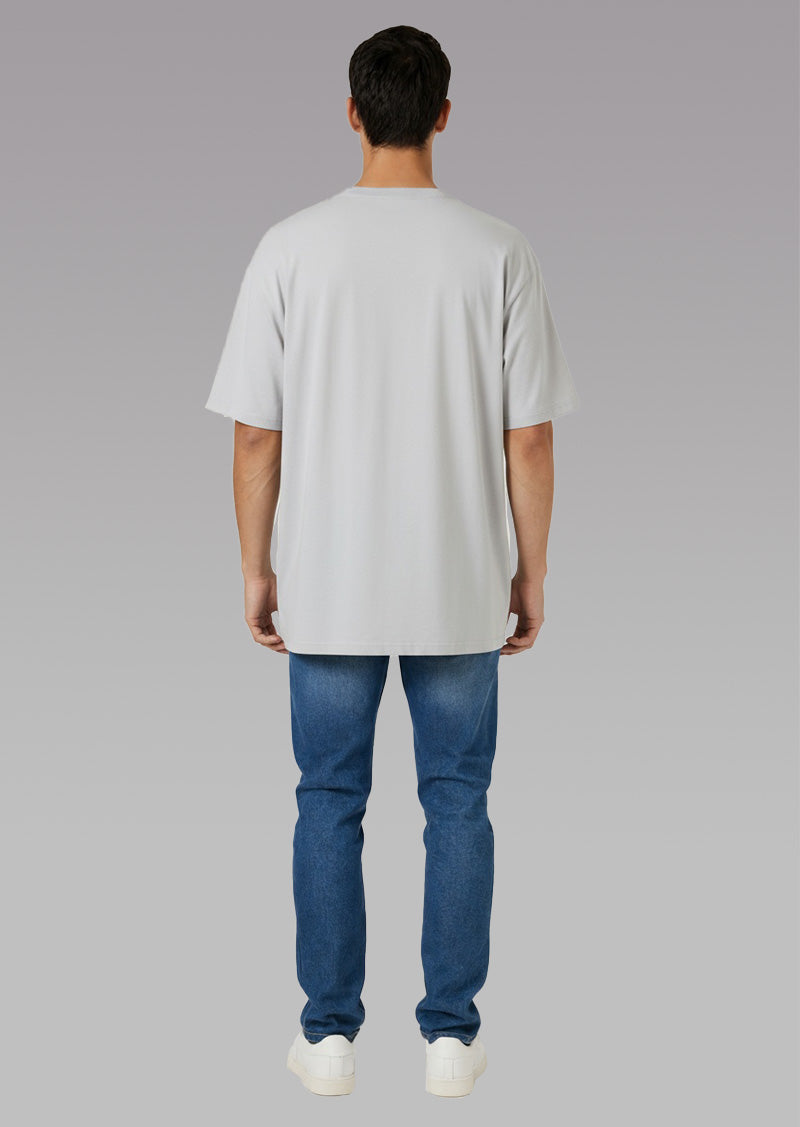 Solid Silver Oversized T-Shirt