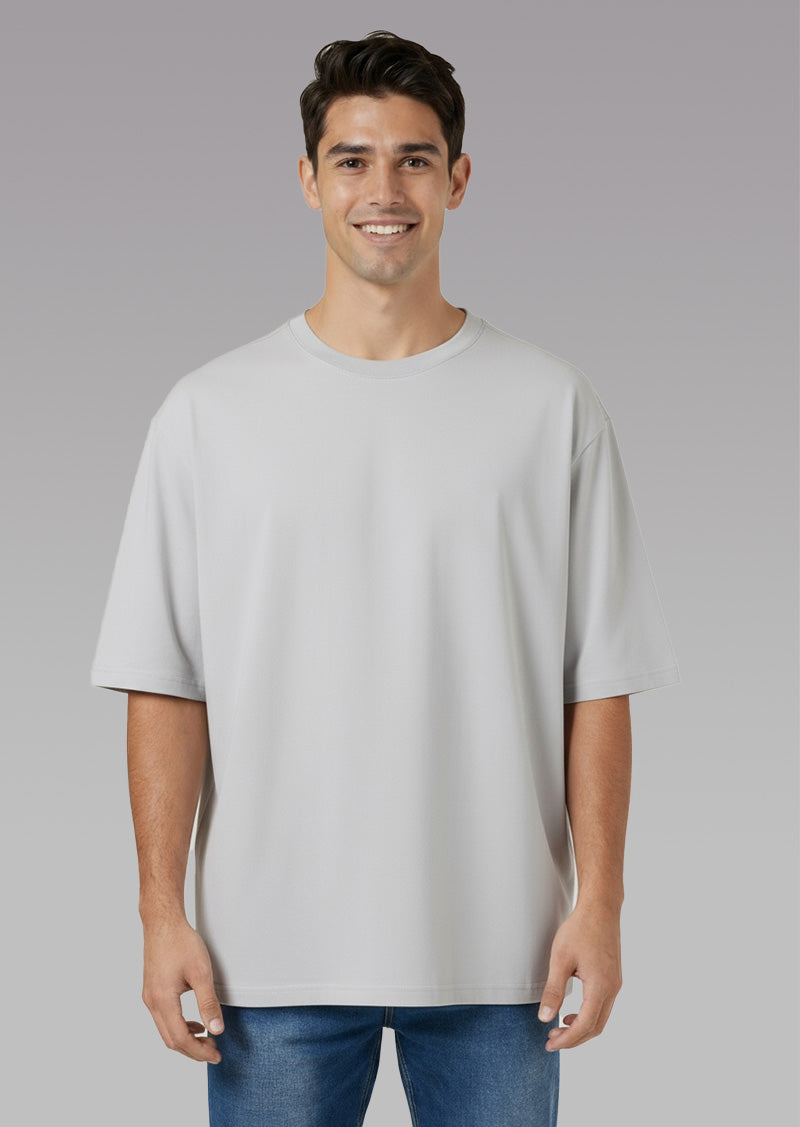 Solid Silver Oversized T-Shirt
