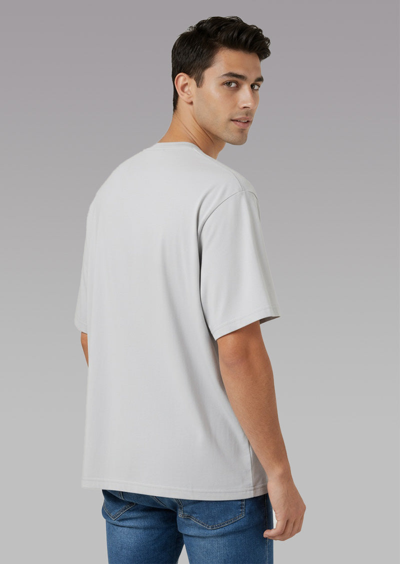 Solid Silver Oversized T-Shirt
