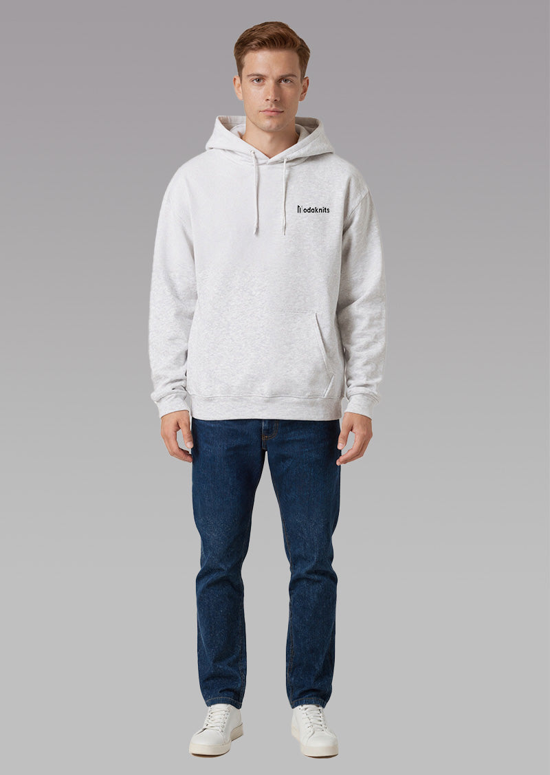 White Minimal Logo Hoodie