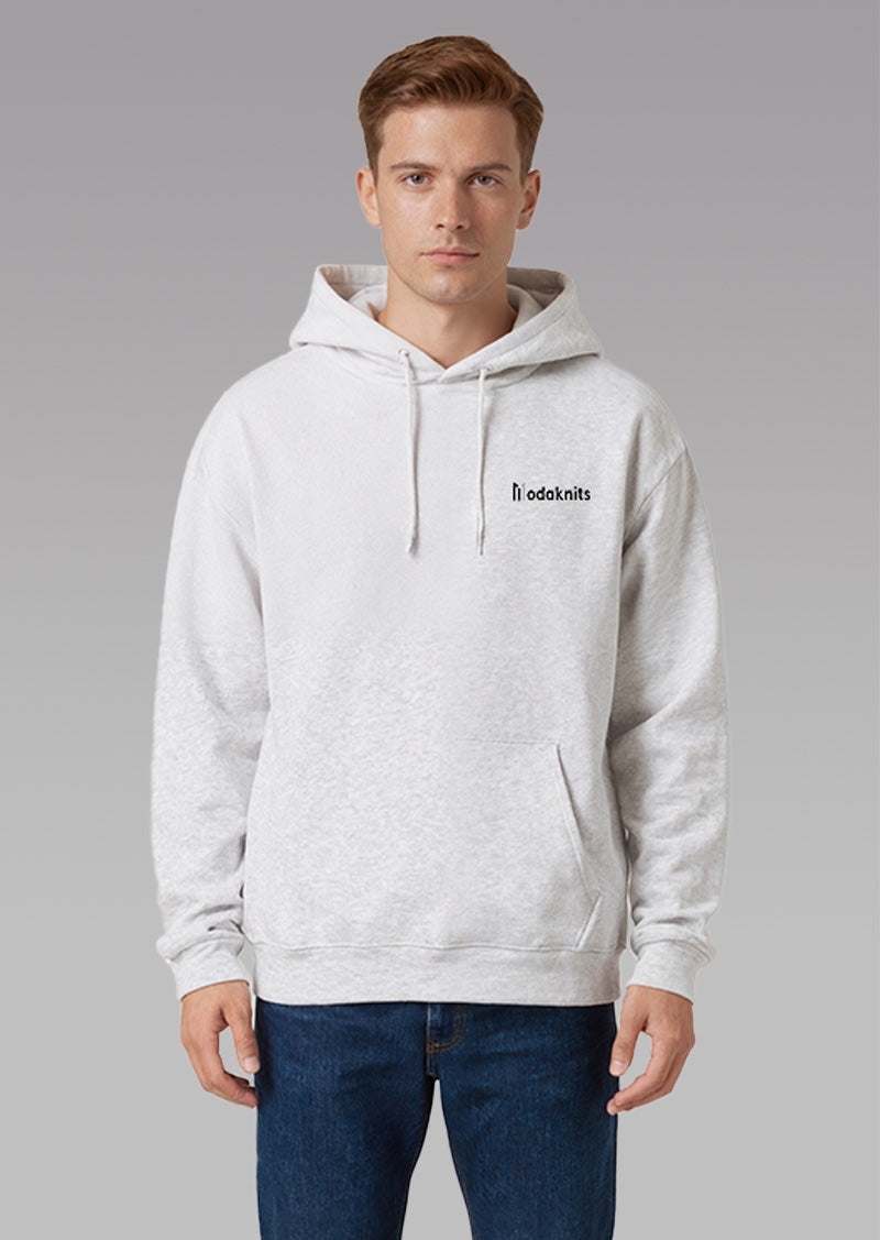 White Minimal Logo Hoodie