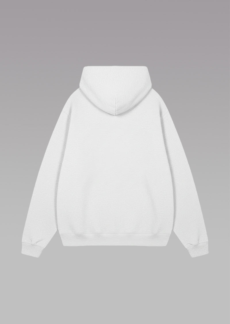 White Minimal Logo Hoodie