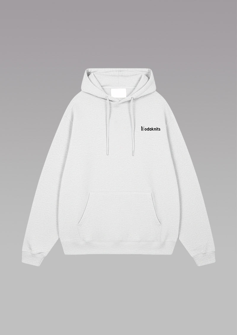 White Minimal Logo Hoodie
